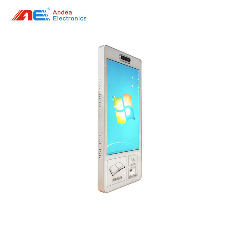 RFID And Barcode Scanner With Screen Bookshelf Wall Mount Kiosk For